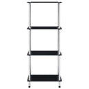 reol 4 hylder 40x40x100 cm hærdet glas sort