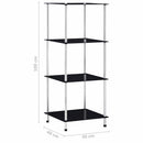 reol 4 hylder 40x40x100 cm hærdet glas sort