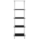 reol 5 hylder 40x40x130 cm hærdet glas sort