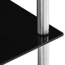 reol 5 hylder 40x40x130 cm hærdet glas sort