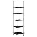 reol 6 hylder 40x40x160 hærdet glas sort
