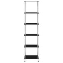 reol 6 hylder 40x40x160 hærdet glas sort