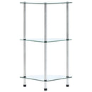 reol 3 hylder 30x30x67 hærdet glas transparent