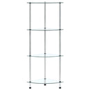 reol 4 hylder 30x30x100 cm hærdet glas transparent