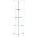 reol 5 hylder 30x30x130 hærdet glas transparent
