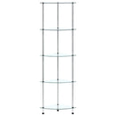 reol 5 hylder 30x30x130 hærdet glas transparent