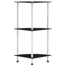 reol 3 hylder 30x30x67 cm hærdet glas sort