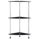 reol 3 hylder 30x30x67 cm hærdet glas sort