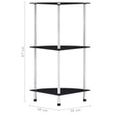 reol 3 hylder 30x30x67 cm hærdet glas sort