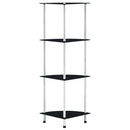 reol 4 hylder 30x30x100 cm hærdet glas sort