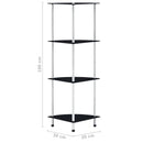 reol 4 hylder 30x30x100 cm hærdet glas sort