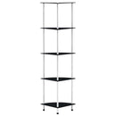 reol 5 hylder 30x30x130 cm hærdet glas sort