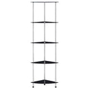 reol 5 hylder 30x30x130 cm hærdet glas sort