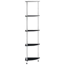 reol 5 hylder 30x30x130 cm hærdet glas sort