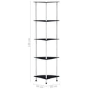 reol 5 hylder 30x30x130 cm hærdet glas sort