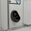 væghængt urinal med skylleventil keramisk sort
