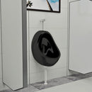 væghængt urinal med skylleventil keramisk sort