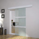 skydedør glas og aluminium 178 cm sølvfarvet
