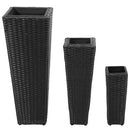 plantekrukker 3 stk. polyrattan sort