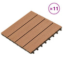 Terrasse Flise 11 pcs Brun 30 x 30 cm WPC