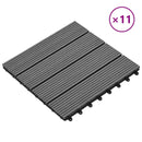 Terrasse Flise 11 pcs Grå 30 x 30 cm WPC