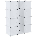 modulskab med 9 rum 109x36,5x143 cm hvid