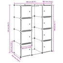 modulskab med 9 rum 109x36,5x143 cm hvid