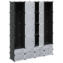 modulskab med 18 rum sort og hvid 37 x 146 x 180,5 cm