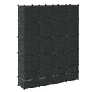 modulskab med 18 rum sort og hvid 37 x 146 x 180,5 cm
