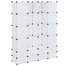 modulskab med 18 rum 37x146x180,5 cm hvid
