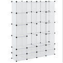 modulskab med 18 rum 37x146x180,5 cm hvid