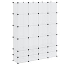 modulskab med 18 rum 37x146x180,5 cm hvid