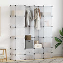 modulskab med 18 rum 37x146x180,5 cm hvid