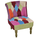 fransk stol 2 stk. med patchwork-design stof