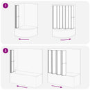 Bad Skærm 140 x 168 cm 7 Foldbare Paneler med håndklædeholder