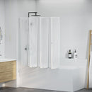 Bad Skærm 140 x 168 cm 7 Foldbare Paneler med håndklædeholder