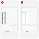 Brusevæg 70x120x137 cm L-formet 4 paneler foldbar