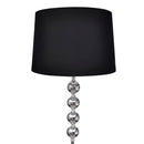 Standerlampe med skærm og dekoration af 4 stablede kugler sort