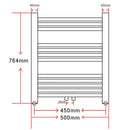 håndklædetørrer centralvarme montering side/midt  600x764 mm