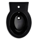 Stående toilet og bidet sæt, sort, keramisk