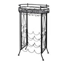 vinreol med glasholder 9 flasker metal