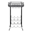 vinreol med glasholder 9 flasker metal