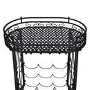 vinreol med glasholder 9 flasker metal