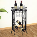 vinreol med glasholder 9 flasker metal