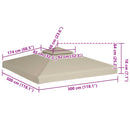 baldakin til havepavillon 3x3 m 310 g/m² beige