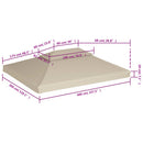baldakin til havepavillon 3x4 m 310 g/m² beige