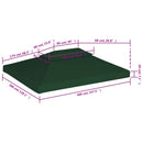 baldakin til havepavillon 3x4 m 310 g/m² grøn