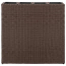 plantekasse med 4 krukker polyrattan brun