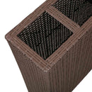 plantekasse med 4 krukker polyrattan brun