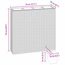 plantekasse med 4 krukker polyrattan brun